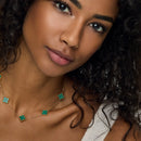 Colar de Trevo Verde Banhado em Ouro 18k