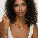 Colar de Trevo Preto Banhado em Ouro 18k