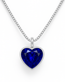 Colar Ponto de Luz Coração Azul Prata 925 - Karina Pratas