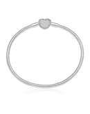 Pulseira Berloques Coração Cravejado De Prata 925 - Karina Pratas