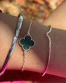 Pulseira Trevo Verde em Prata 925 - Karina Pratas